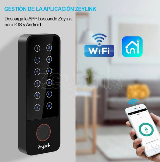 Control Acceso C350 Wifi Anti Vandalico Huella Ip68 13.56Mhz Mifare Zeylink