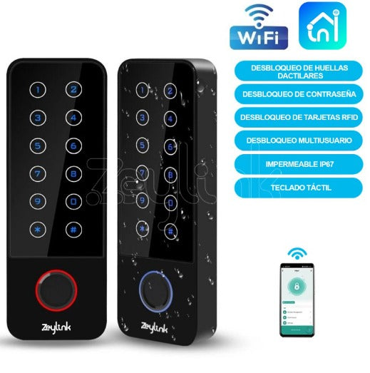 Control Acceso C350 Wifi Anti Vandalico Huella Ip68 13.56Mhz Mifare Zeylink