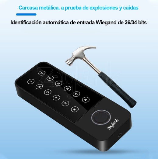 Control Acceso C350 Wifi Anti Vandalico Huella Ip68 13.56Mhz Mifare Zeylink