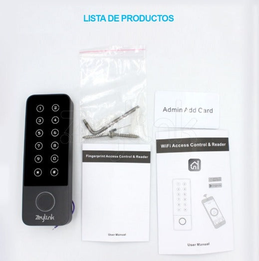 Control Acceso C350 Wifi Anti Vandalico Huella Ip68 13.56Mhz Mifare Zeylink