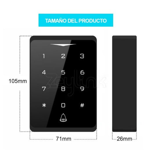 Control Acceso C150 Wifi Ip66 Clave RFID 125Khz Inteligente