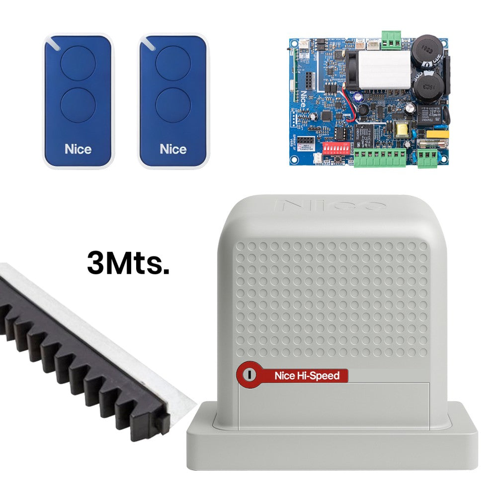 Kit Motor D Light 800 I-HS Central 2 Controles Remotos y 3m cremallera nylon Nice